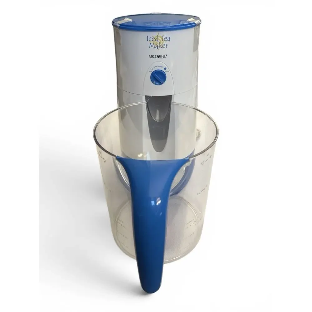Mr Coffee Iced Tea Maker TM39P White/Blue 3 Qt Auto Off No Pitcher Lid